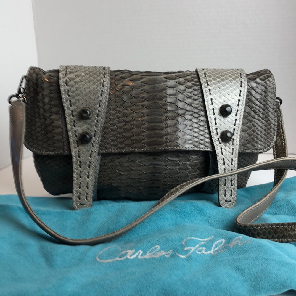 New Carlos Falchi Python Crossbody/Clutch Bag